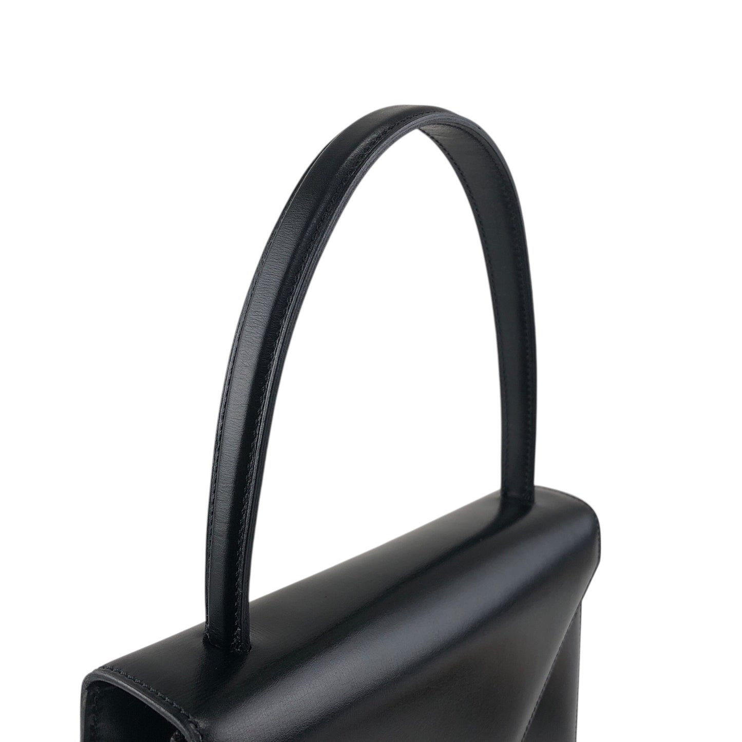CELINE Logo Top Handle Handbag Black Vintage t8gzij