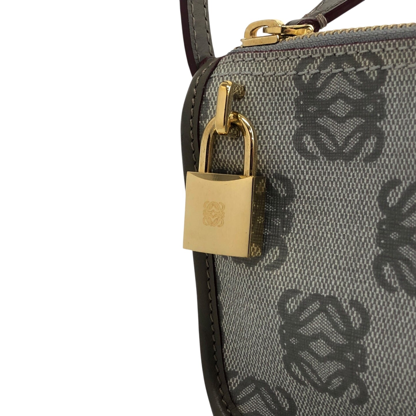 LOEWE Anagram Padlock Small Handbag Gray Vintage npexnd