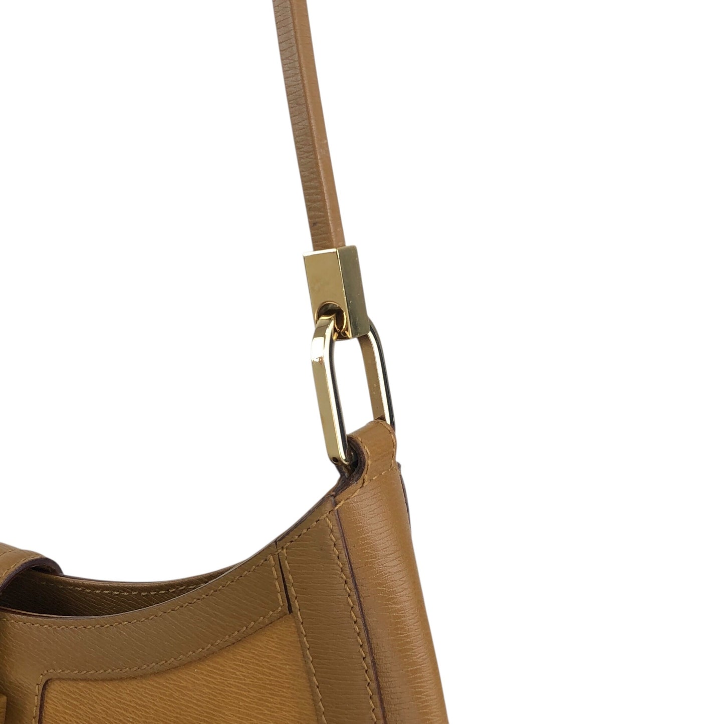 GUCCI Logo Buckle Shoulder bag Brown Vintage hry8in