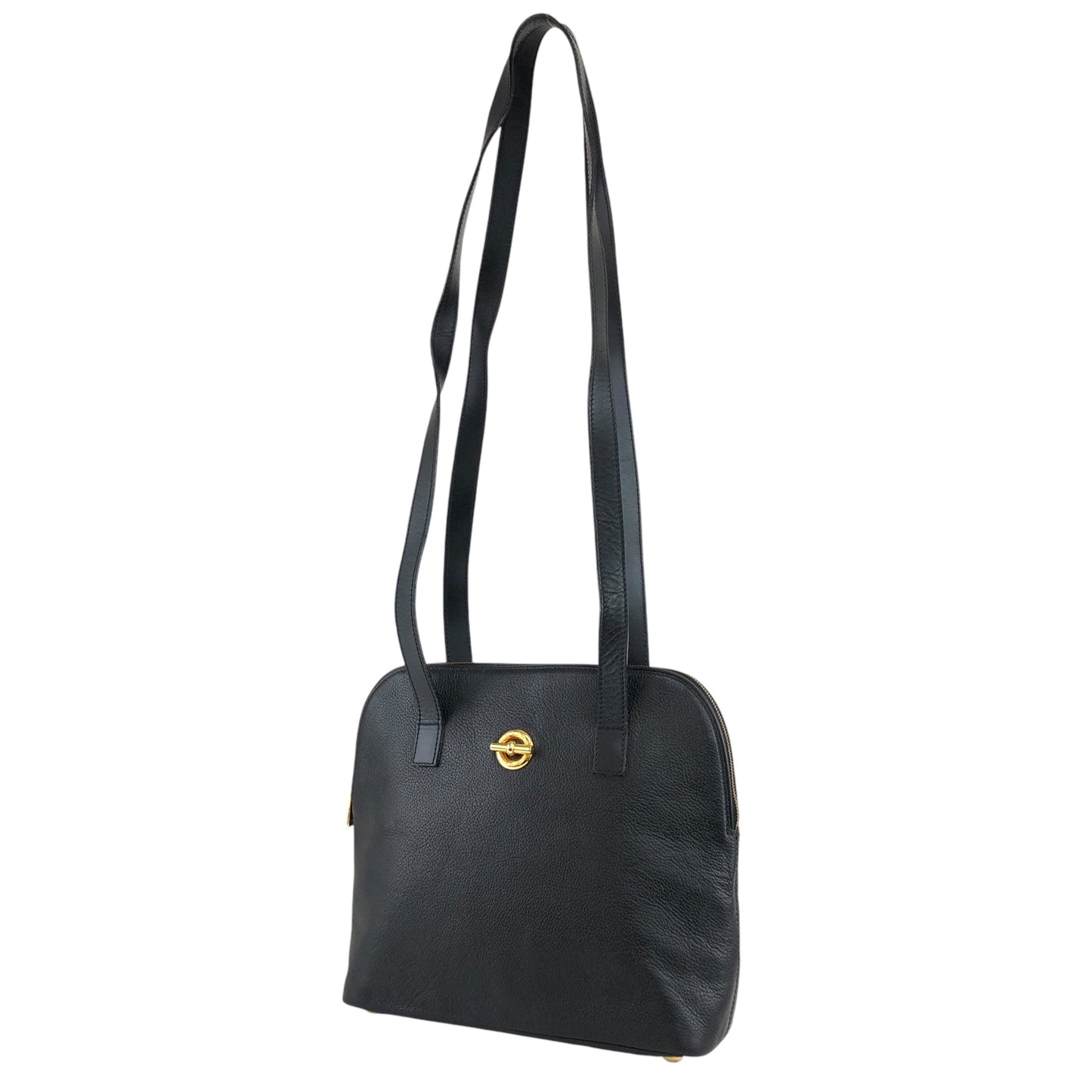 CELINE Toggle Clasp Shoulder bag Totebag Black Vintage hvdkxg