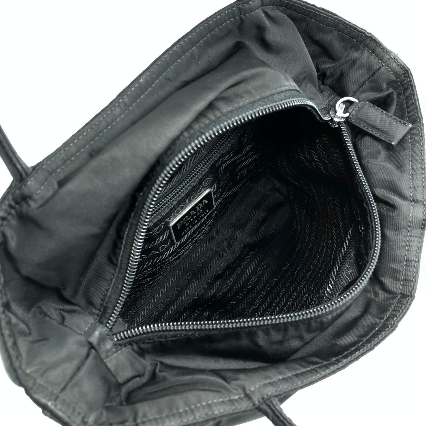 PRADA Triangle Logo Totebag Black Vintage z3ewpi