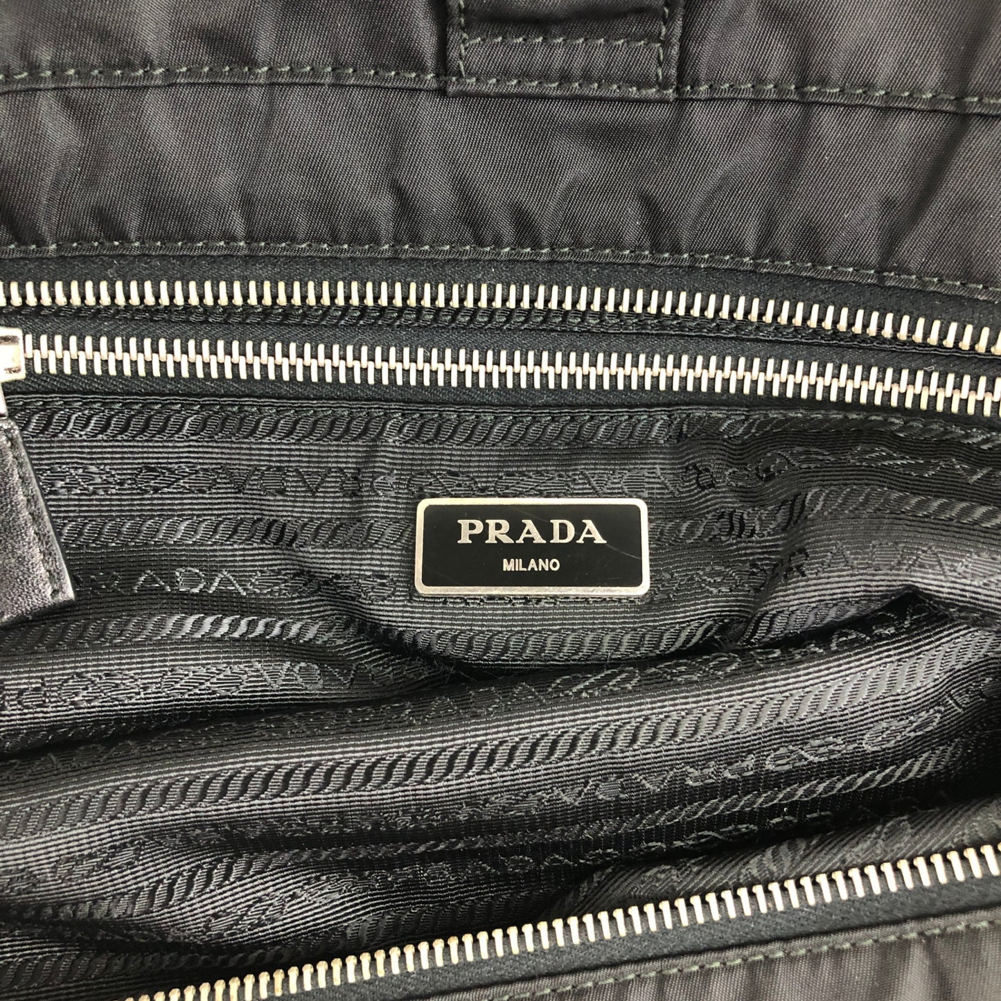 PRADA Triangle Logo Two-way Handbag Shoulder bag Black Vintage 5t57j2