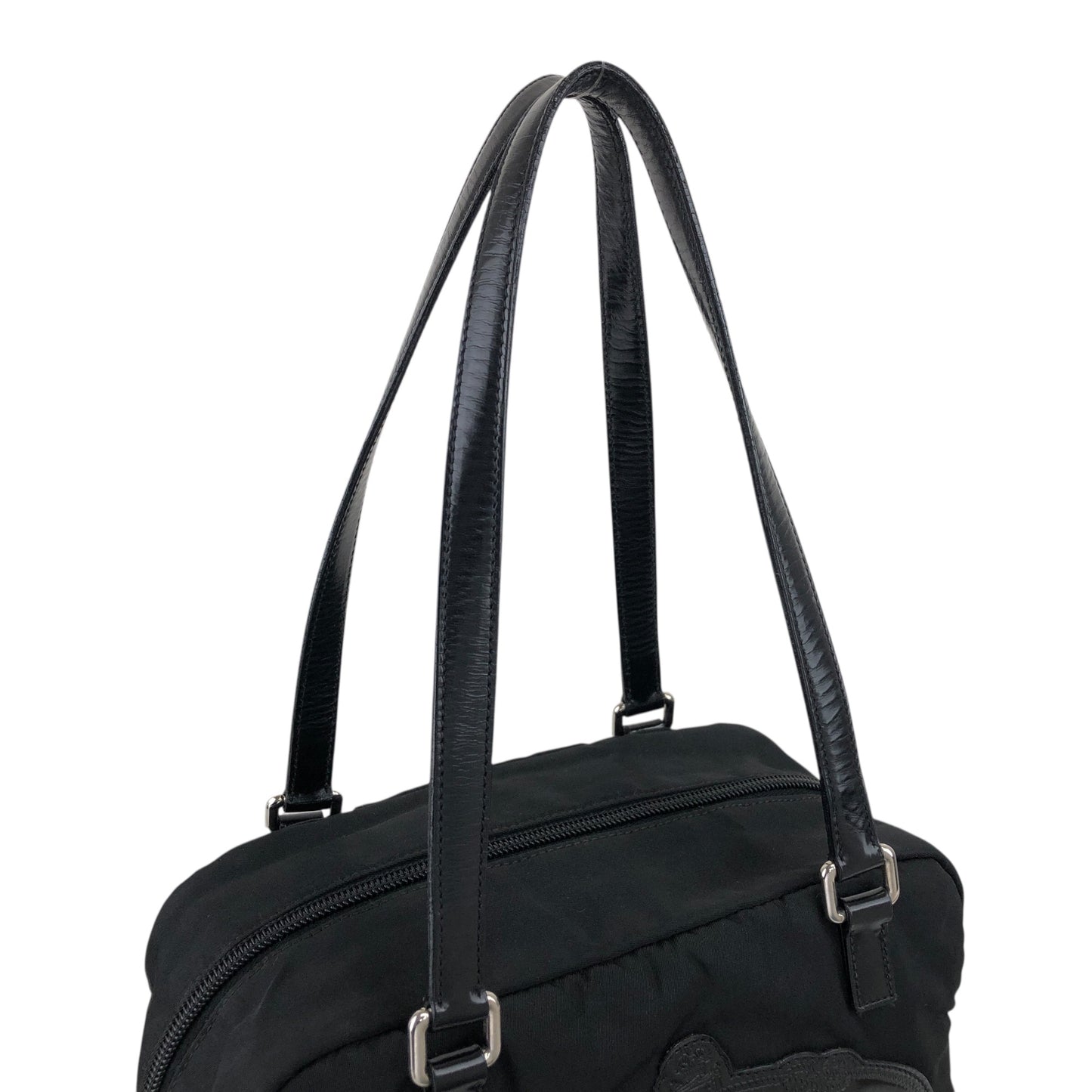 PRADA Logo Small Boston bag Handbag Black Vintage jr8c8e