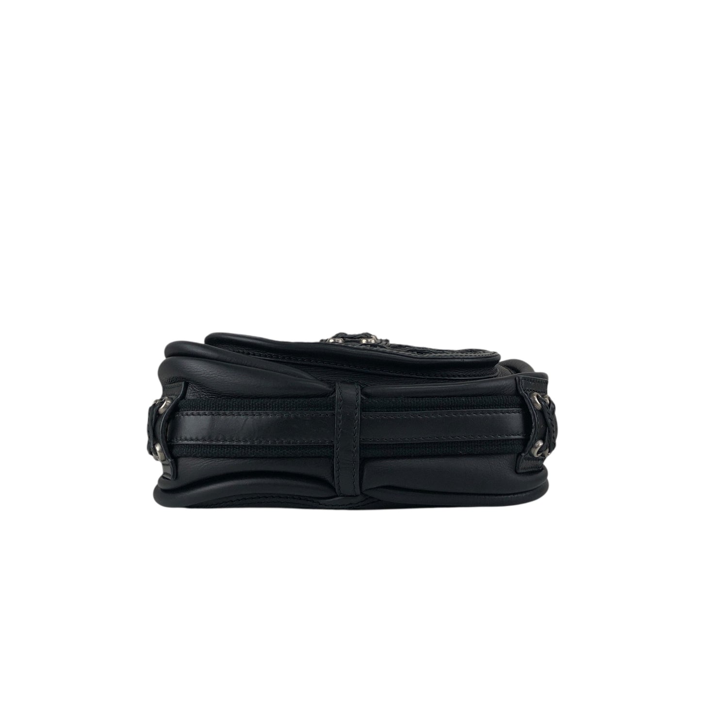Christian Dior Cannage Round Shoulder bag Black Vintage kb2urx