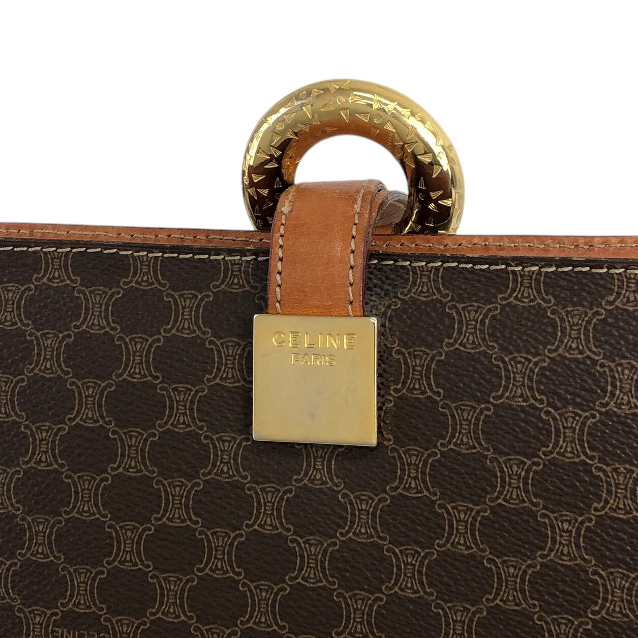 CELINE Macadam Starball Shoulder bag Brown Vintage nkgcwh