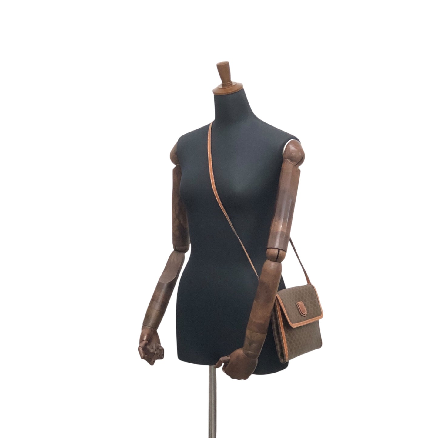 CELINE Macadam Blason Shoulder bag Brown Vintage 2c4duy