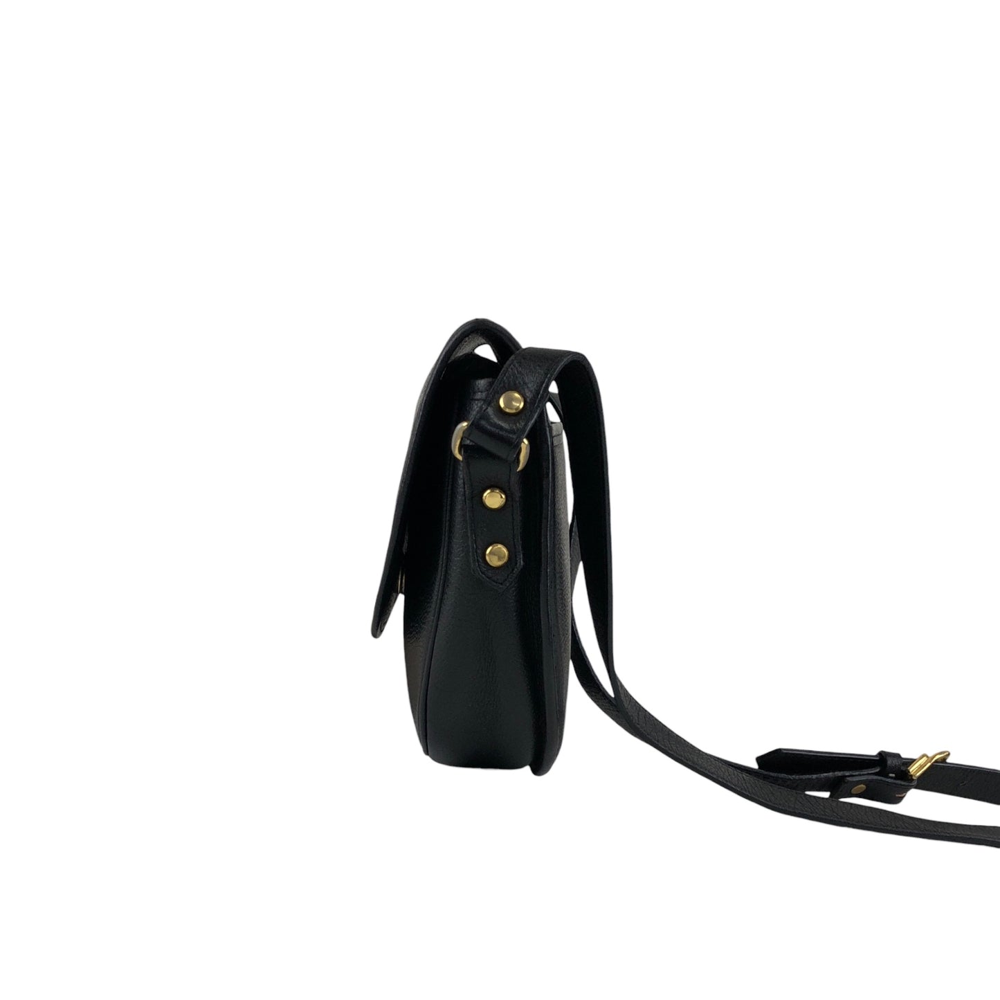 Yves Saint Laurent YSL Logo Flap Shoulder bag Black Vintage hrxn3f