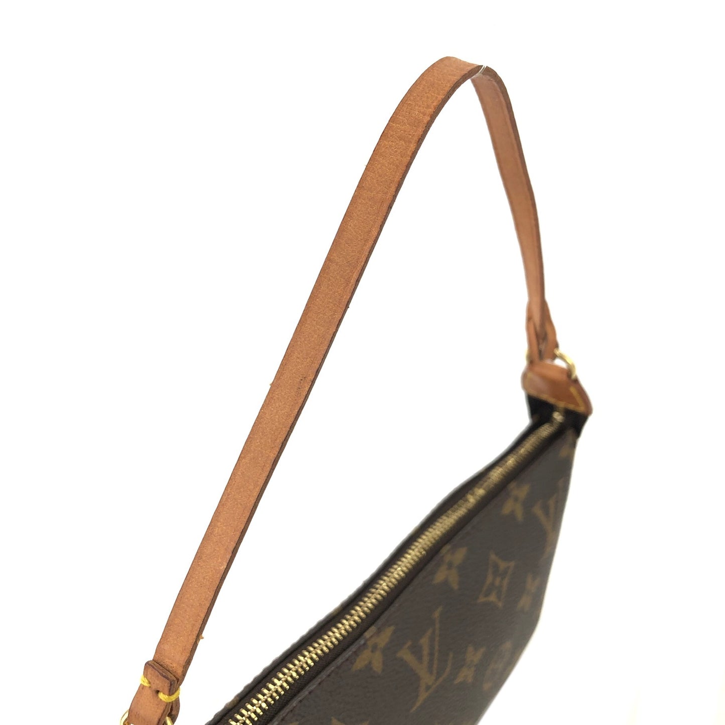 LOUIS VUITTON Monogram Pochette Accessoires Handbag Hobobag Brown Vintage cjun35