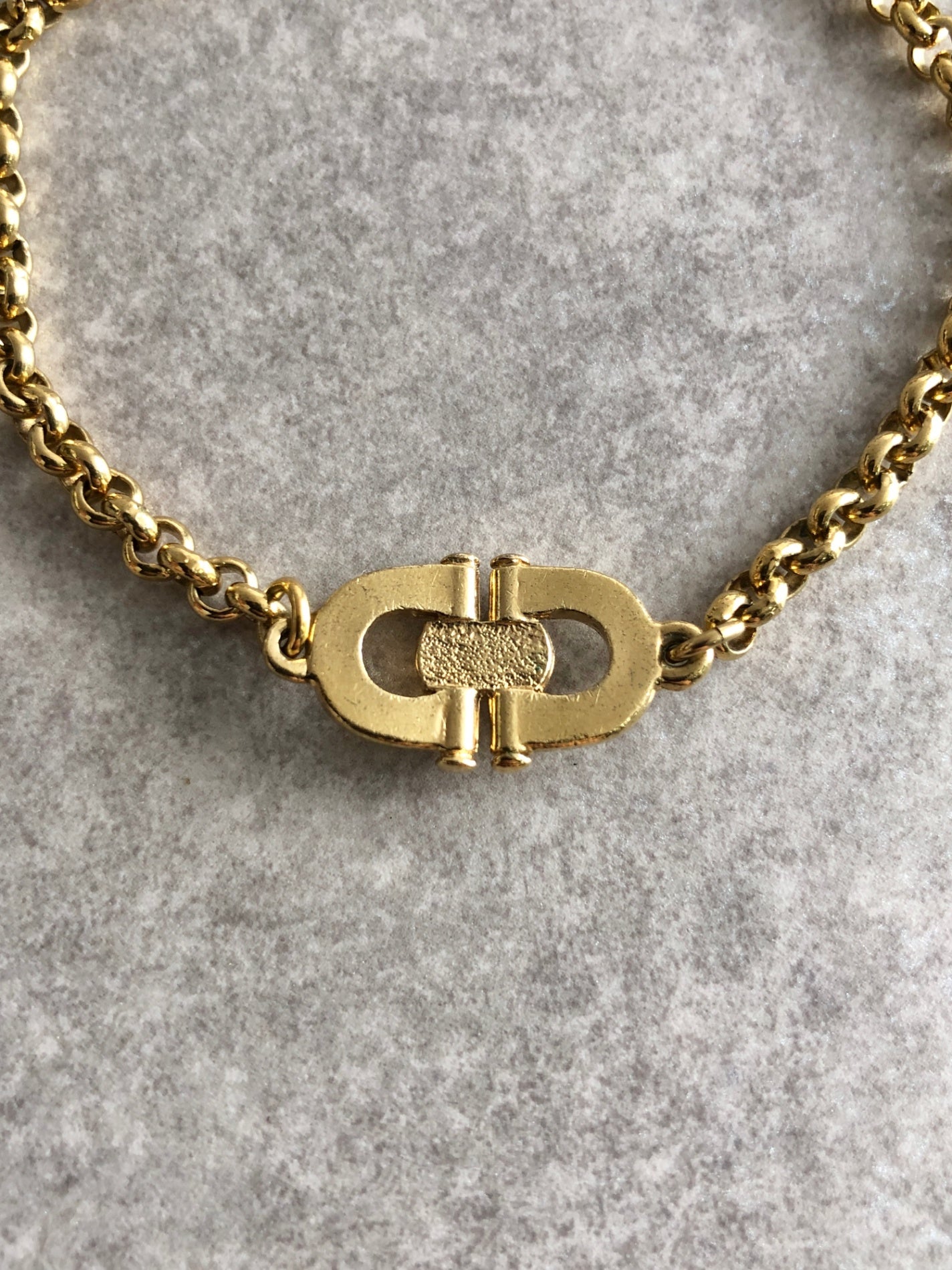CELINE Horse Bit Bracelet Gold Vintage mu2jn4
