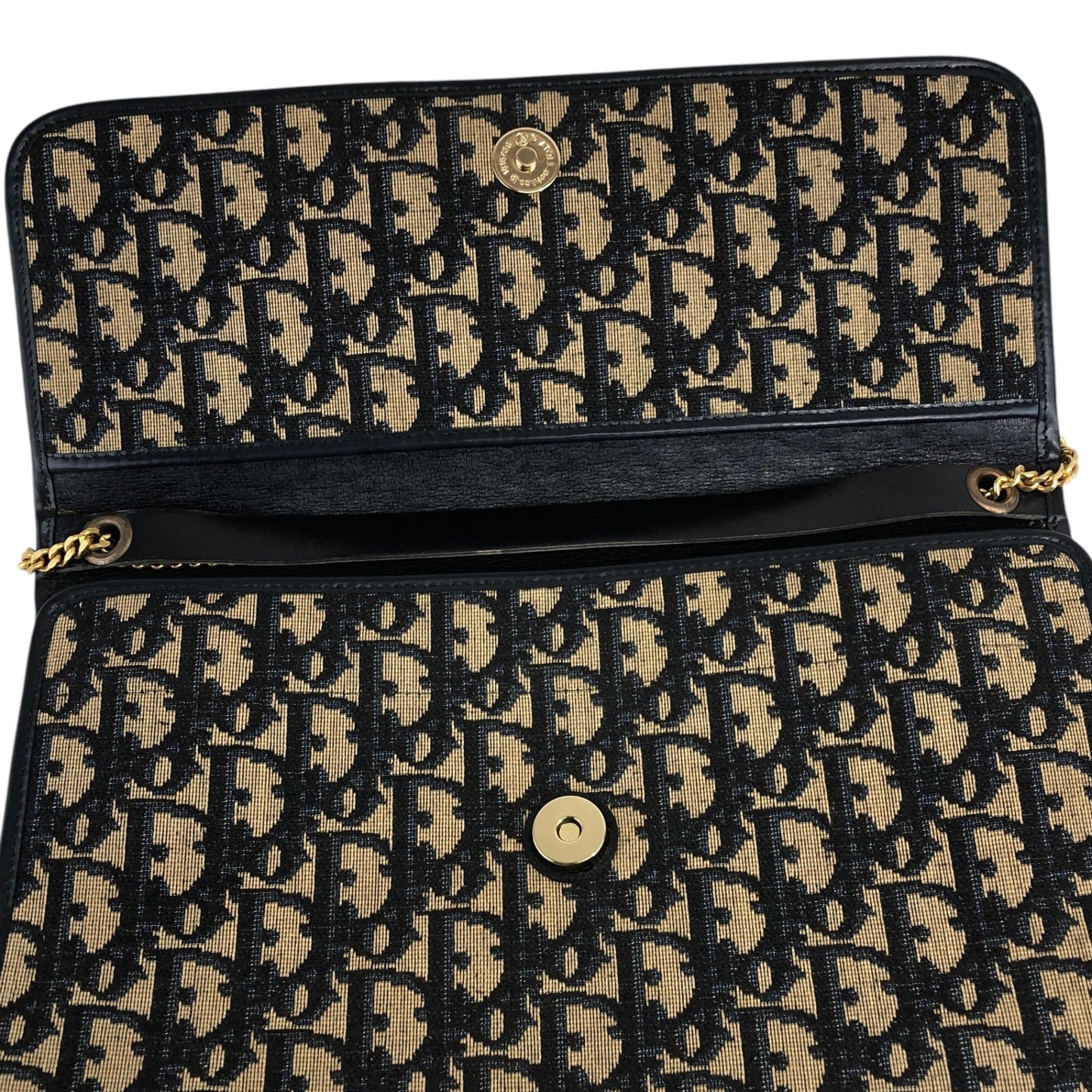 Christian Dior Trotter 鏈條單肩包 黑色 復古 nvjjp2