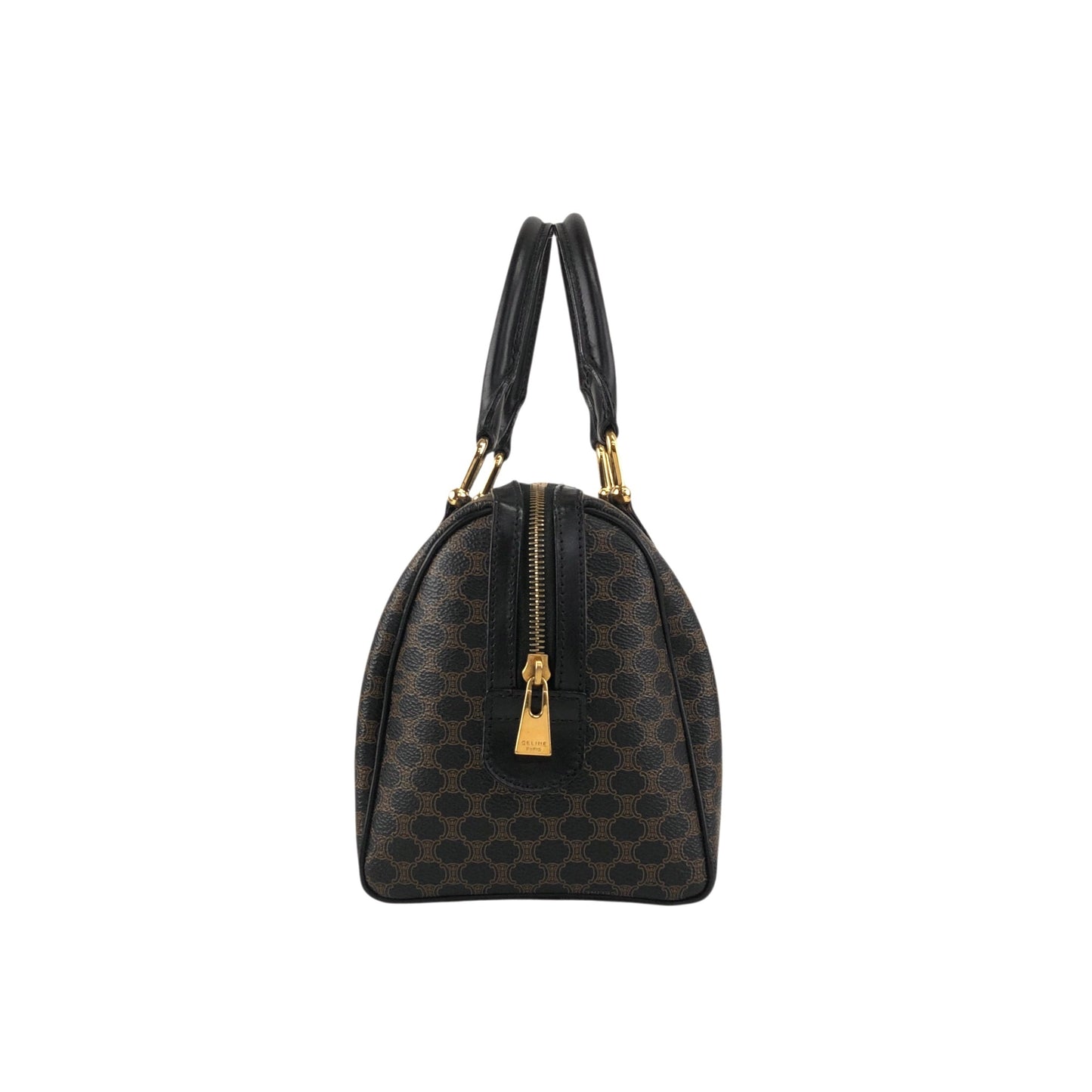 CELINE Macadam Blason Two-way Small Boston bag Shoulder bag Black Vintage k7b5zs