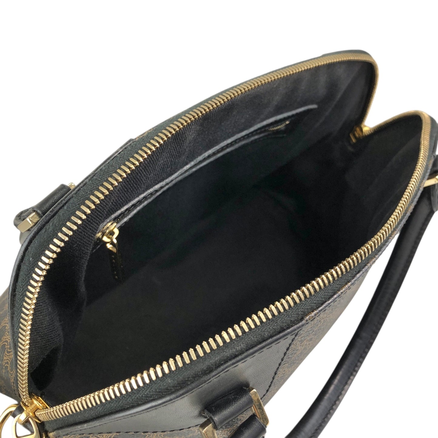 CELINE Macadam Two-way Handbag Shoulder bag Black Vintage zmn3dz