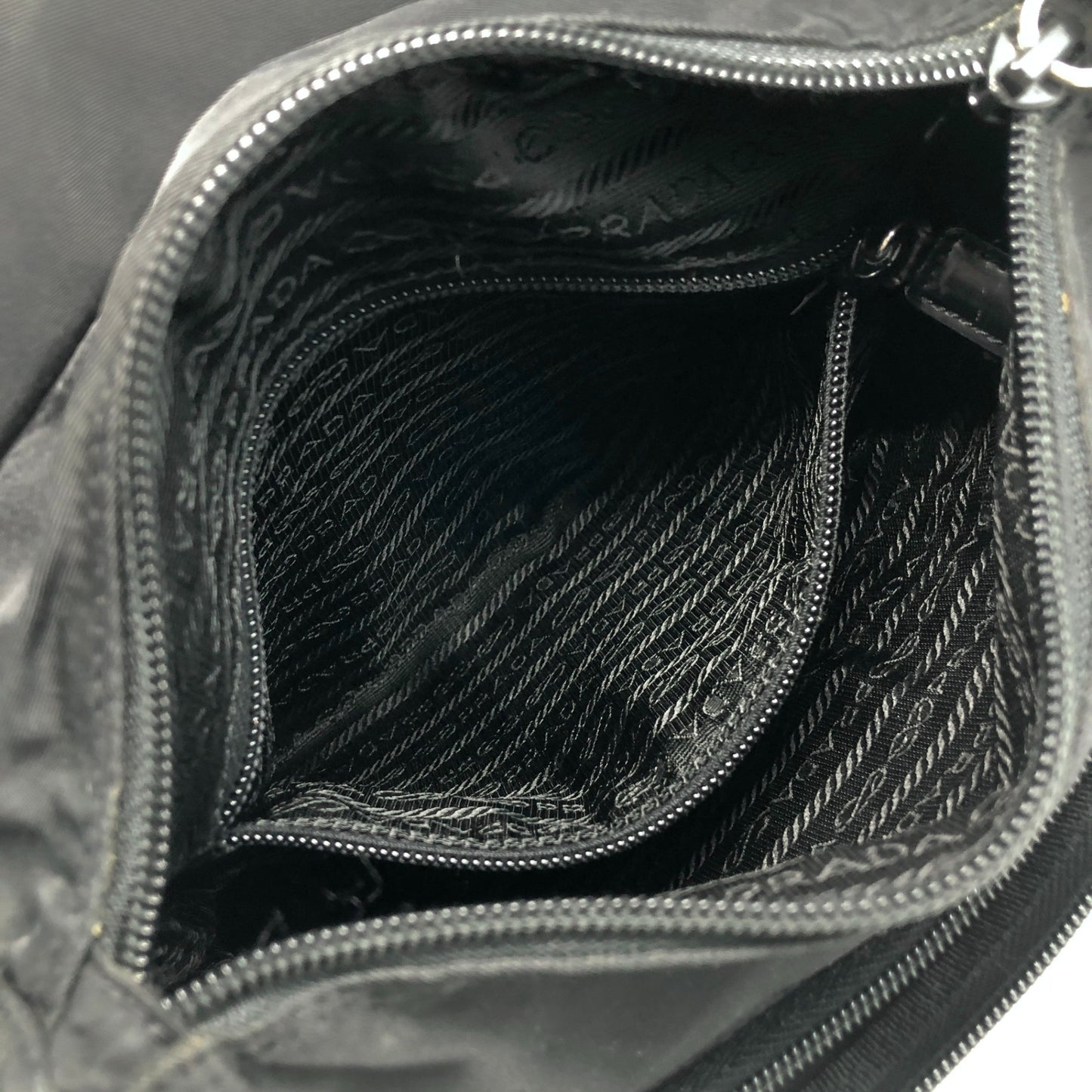 PRADA Triangle Logo Front Buckle Shoulder bag Black Vintage sx8cnr