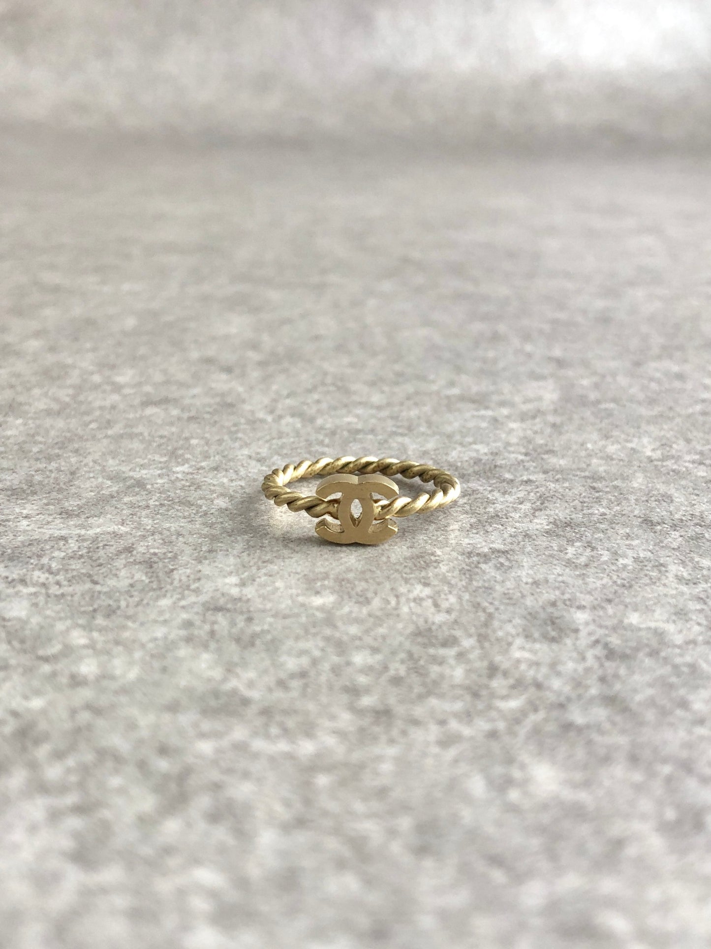 CHANEL Coco Mark Ring Gold Vintage vphhjs