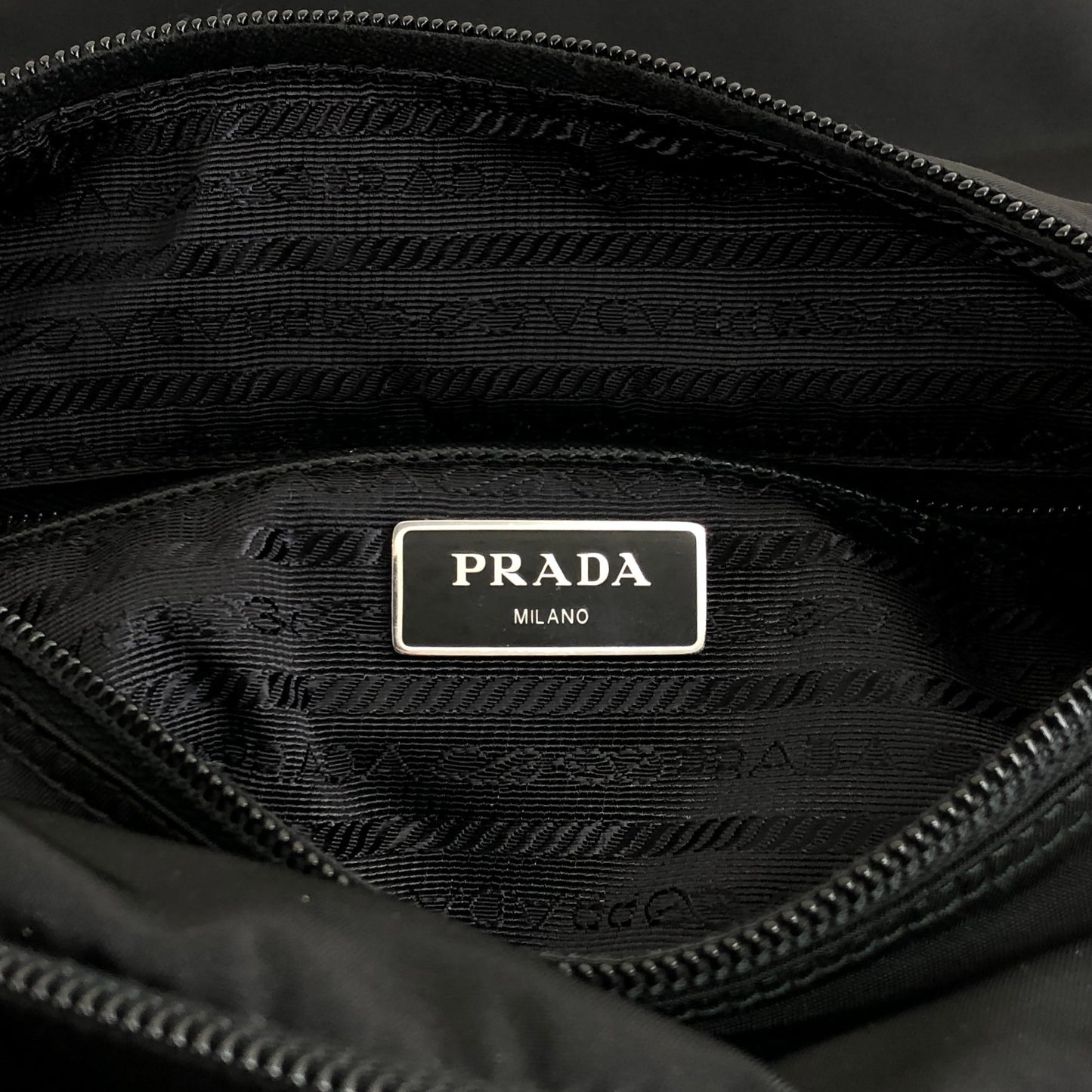 PRADA Triangle Logo Shoulder bag Black Vintage c3szxv