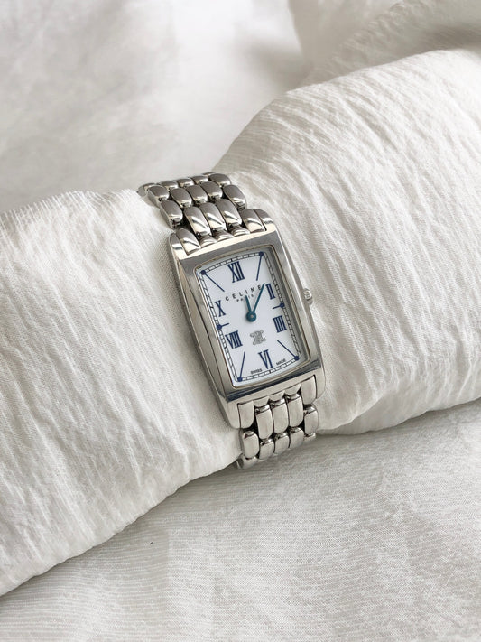 CELINE Triomphe Watch Silver Vintage 87z4zs