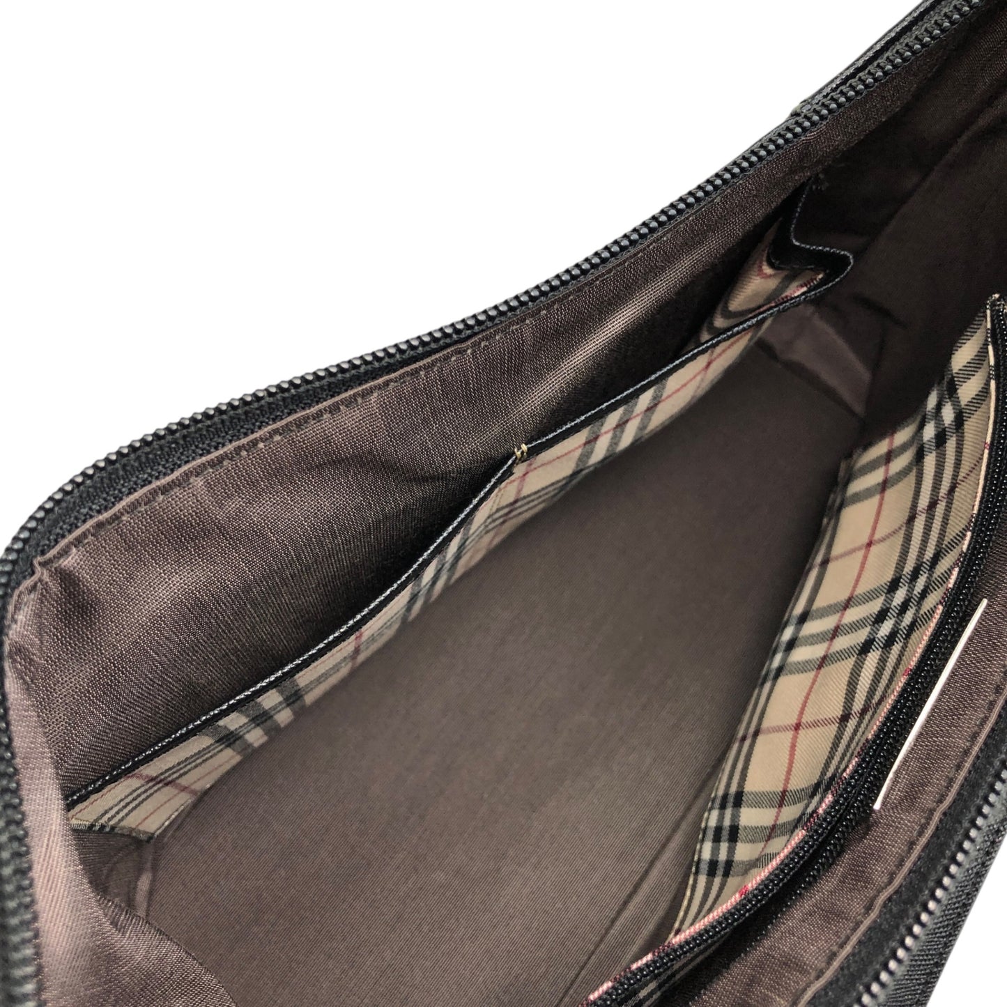 BURBERRY Logo Shoulder bag Black Vintage ph73yp