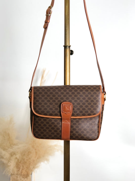 CELINE Macadam Blason Shoulder bag Brown Vintage vim7mw