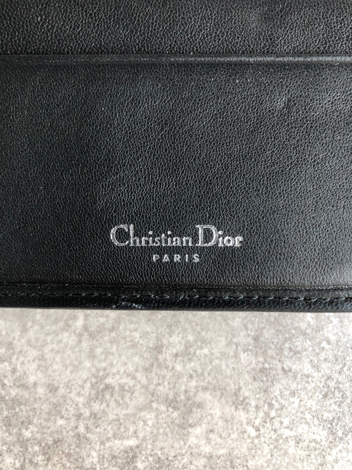 Christian Dior Cannage Folded Wallet Black Vintage 7hrhuv