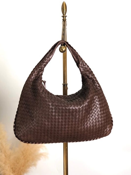 Bottega Veneta Intrecciato 單肩包 Hobobag 棕色 復古 bvv4fh