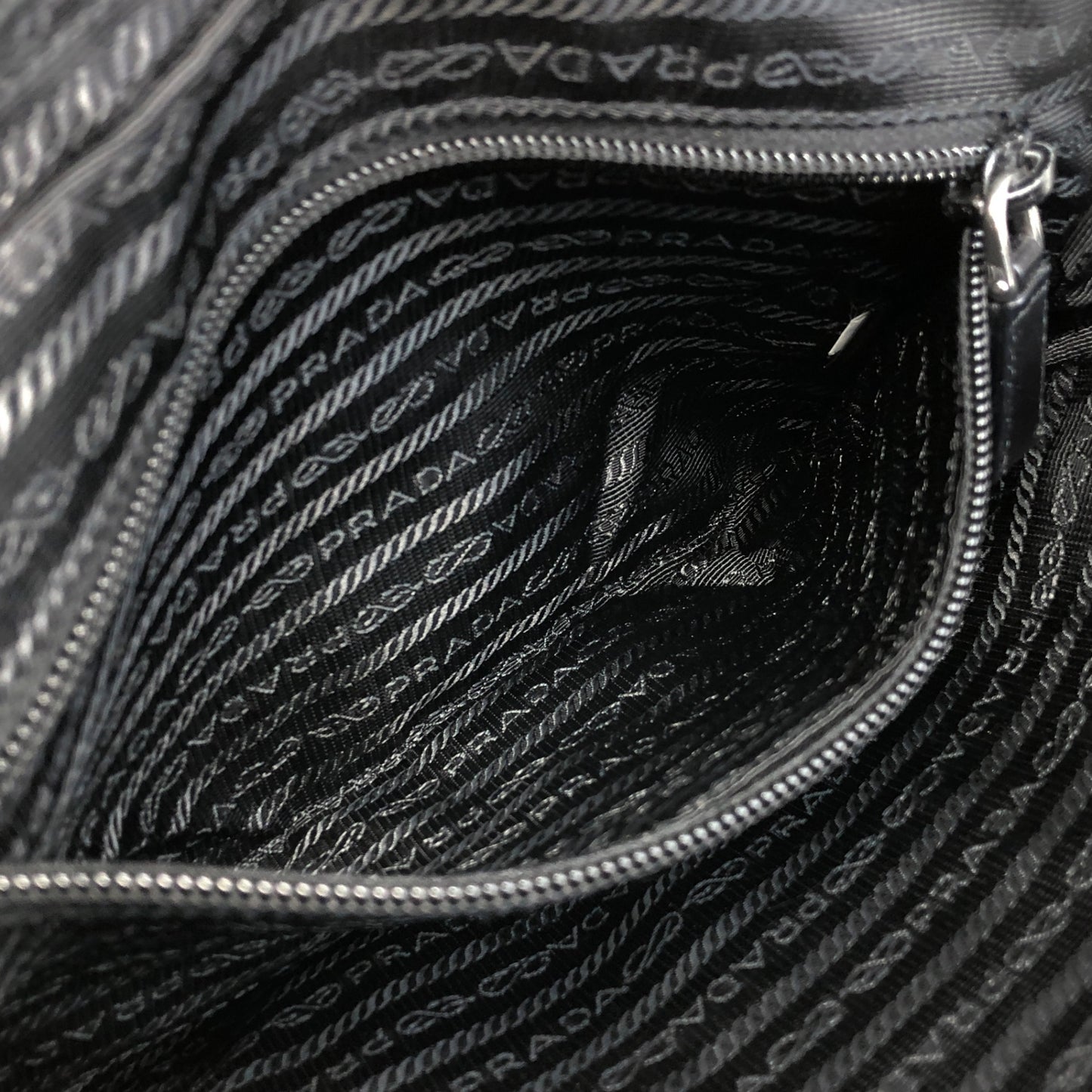 PRADA Triangle Logo Front Buckle Shoulder bag Black Vintage 3nuzig
