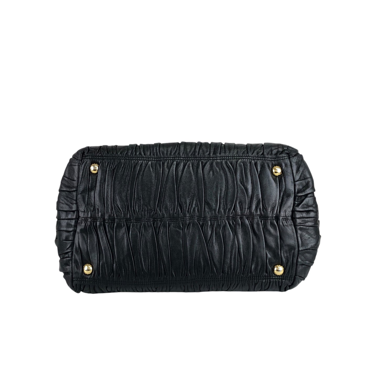 PRADA Ribbon Motif Two-way Handbag Shoulder bag Black Vintage hfsinw
