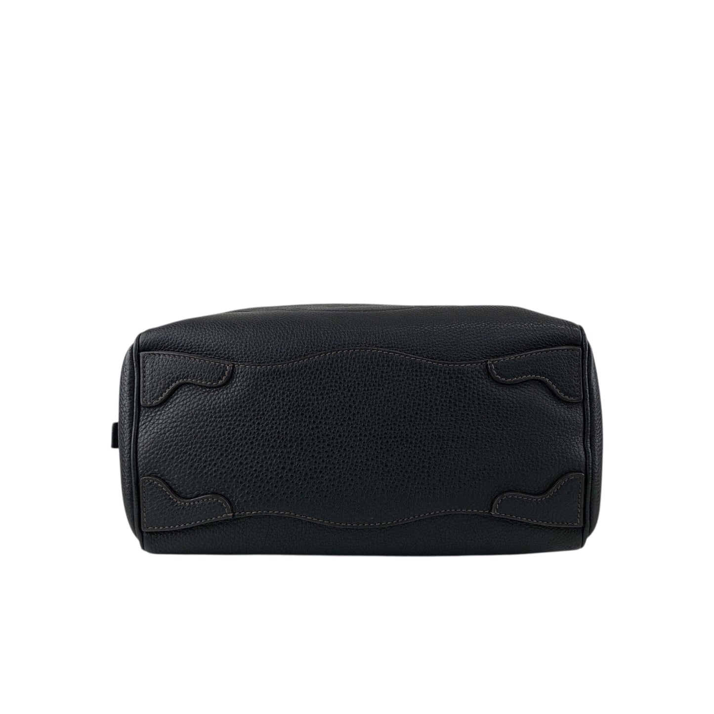 PRADA Logo Embossed Small Boston bag Handbag Black Vintage f8pbsn