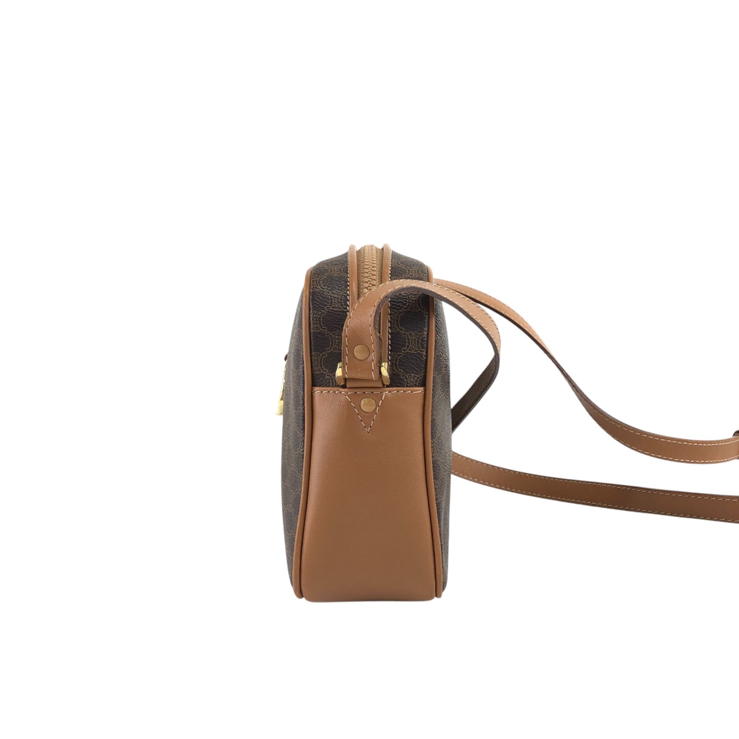 CELINE Macadam Horse Bit Shoulder bag Brown Vintage w7if2s