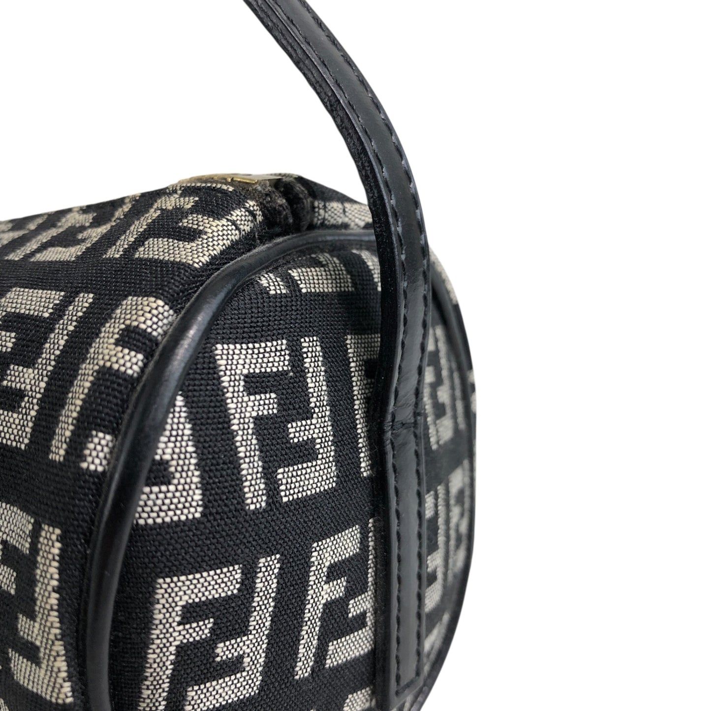 FENDI Zucchino Handbag Pouch Black Vintage zrasnu
