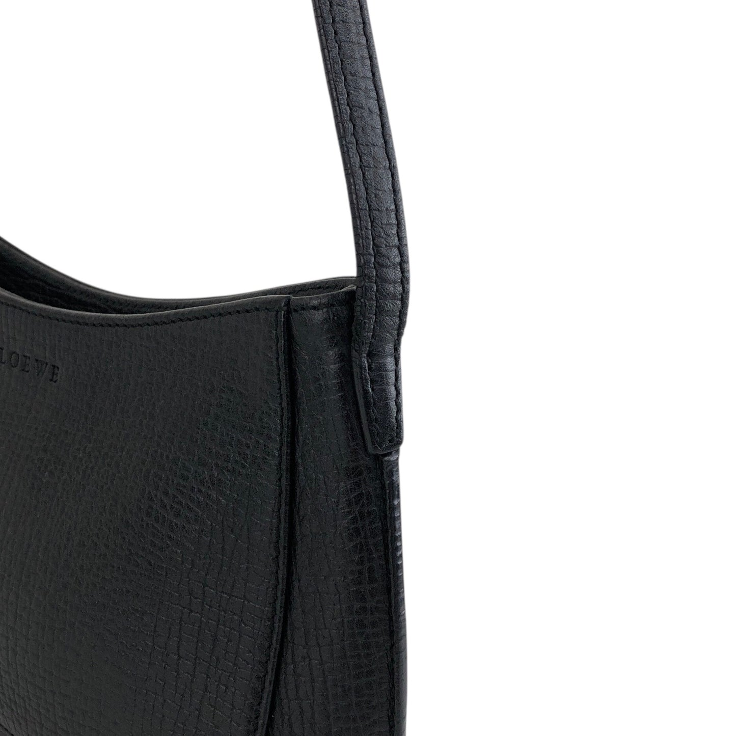 LOEWE Logo Embossed Small Handbag Black Vintage dxvbfj