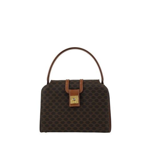 CELINE Macadam Gancini Handbag Brown Vintage hjb52j