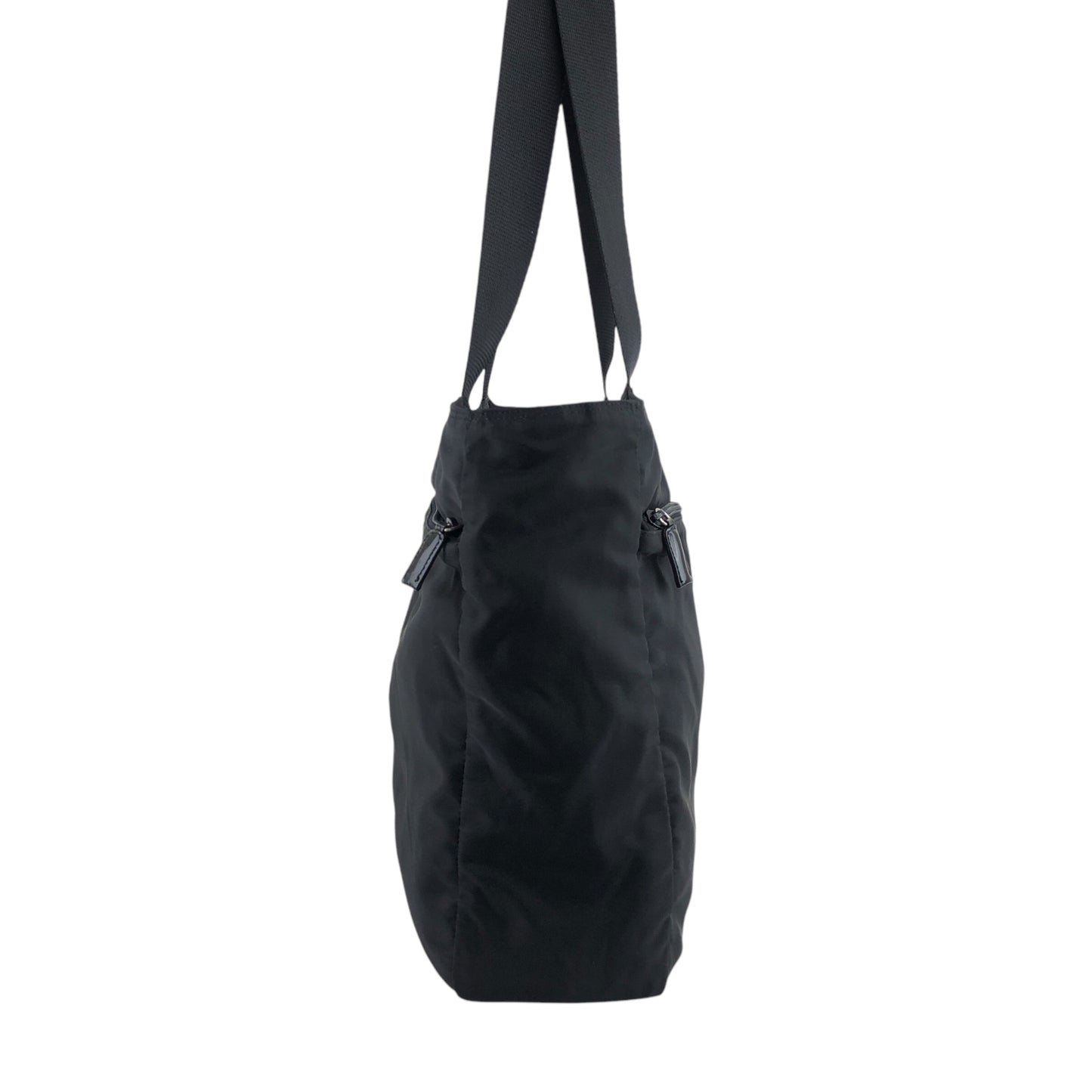 PRADA Triangle Logo Shoulder bag Totebag Black Vintage 5p3xnw