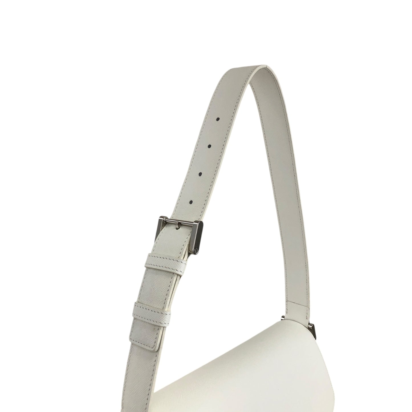 BURBERRY Logo Shoulder bag White Vintage p83cj4