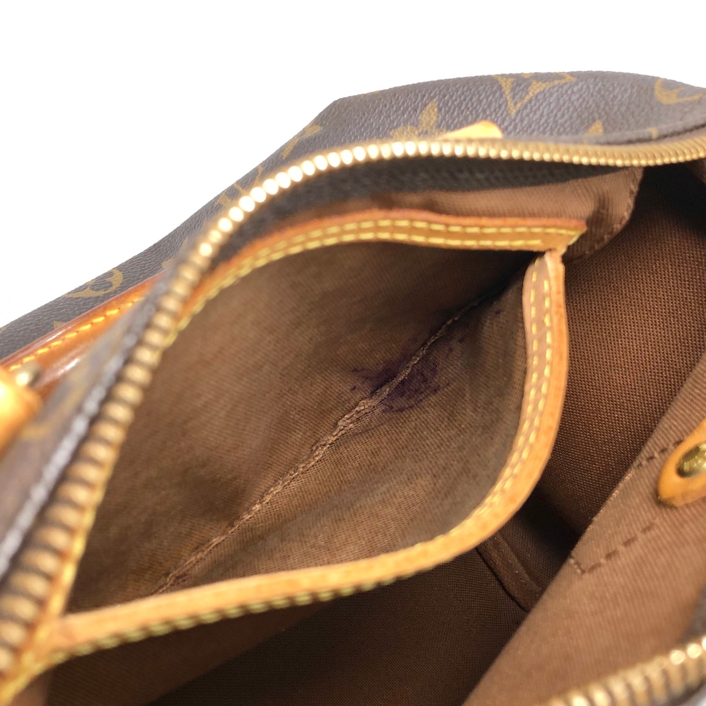 LOUIS VUITTON Monogram Small Boston bag Handbag Brown Vintage ffjgk5