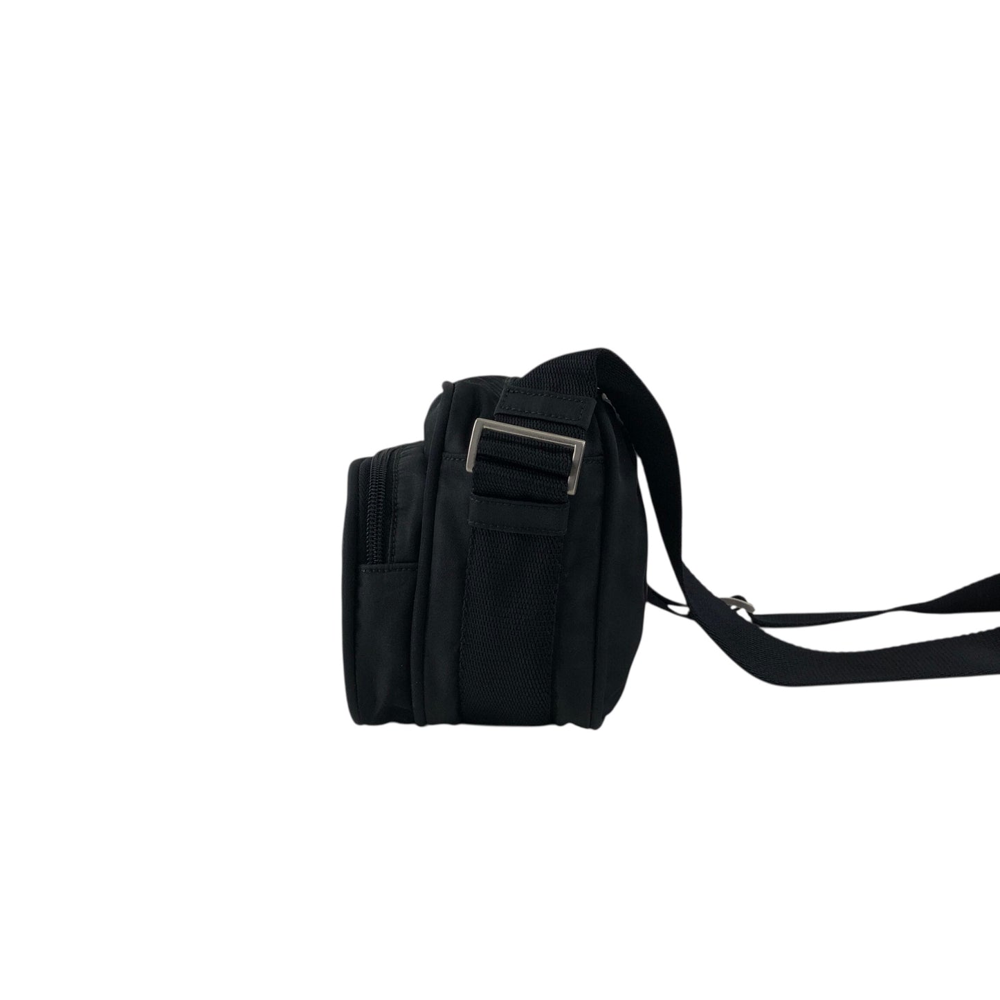 PRADA Tessuto Triangle Logo Shoulder bag Black Vintage gdjwks