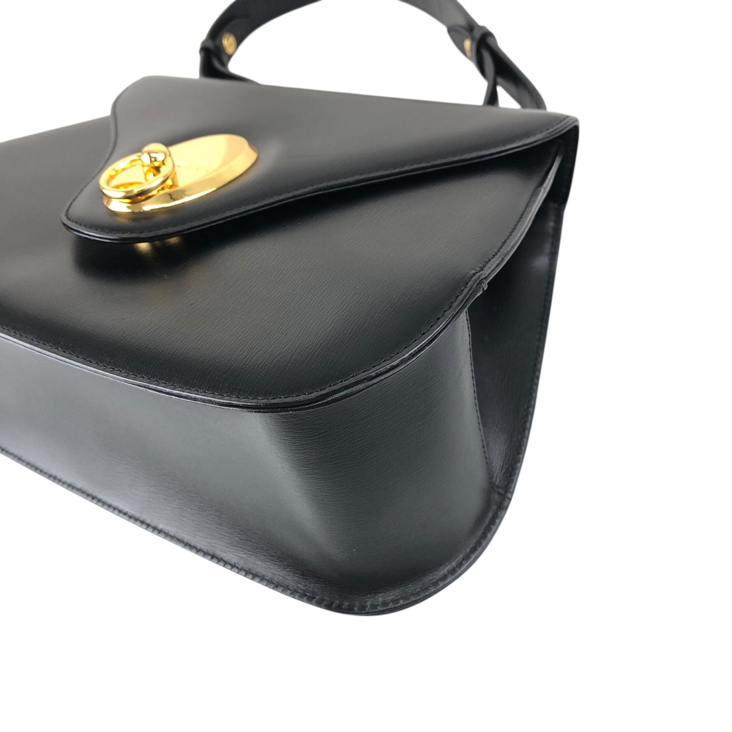 GIVENCHY Gancini Top Handle Handbag Black Vintage 3pv2af
