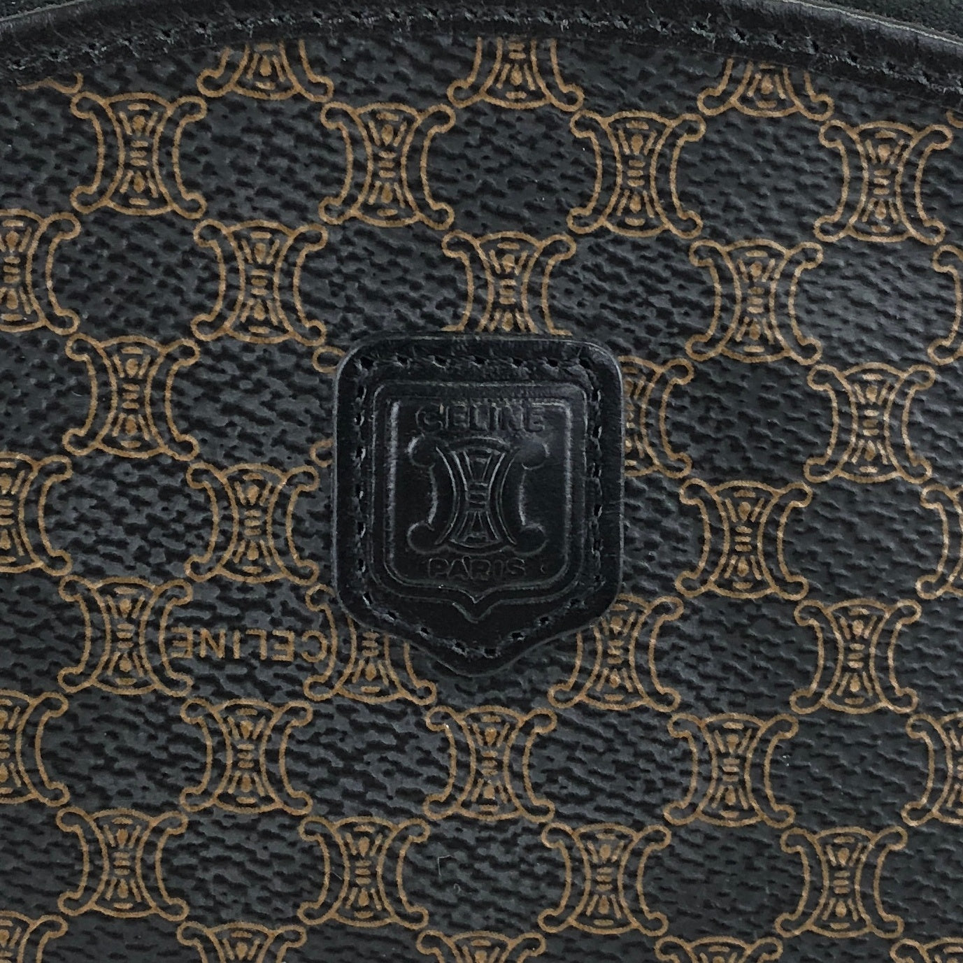 CELINE Macadam Blason Pouch Black Vintage yef5at
