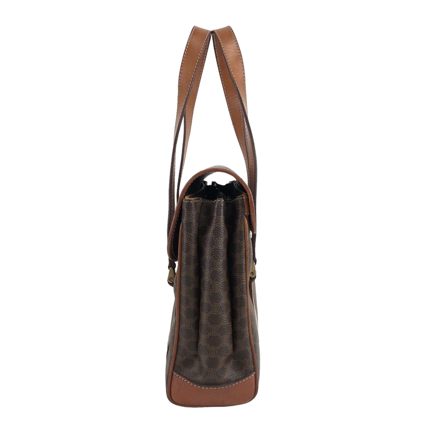 CELINE Macadam Blason Handbag Brown Vintage dty8ce