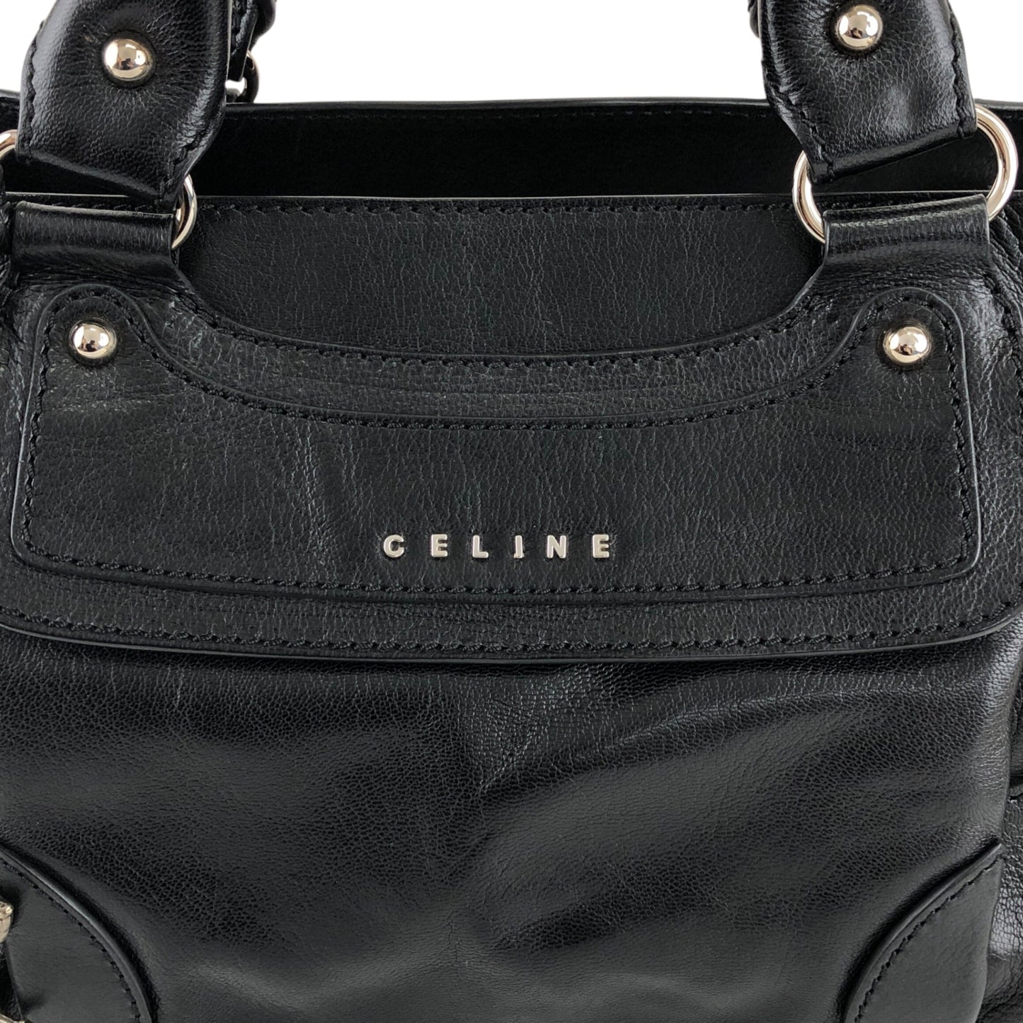 CELINE Horse Carriage Handbag Black Vintage ecwu4y