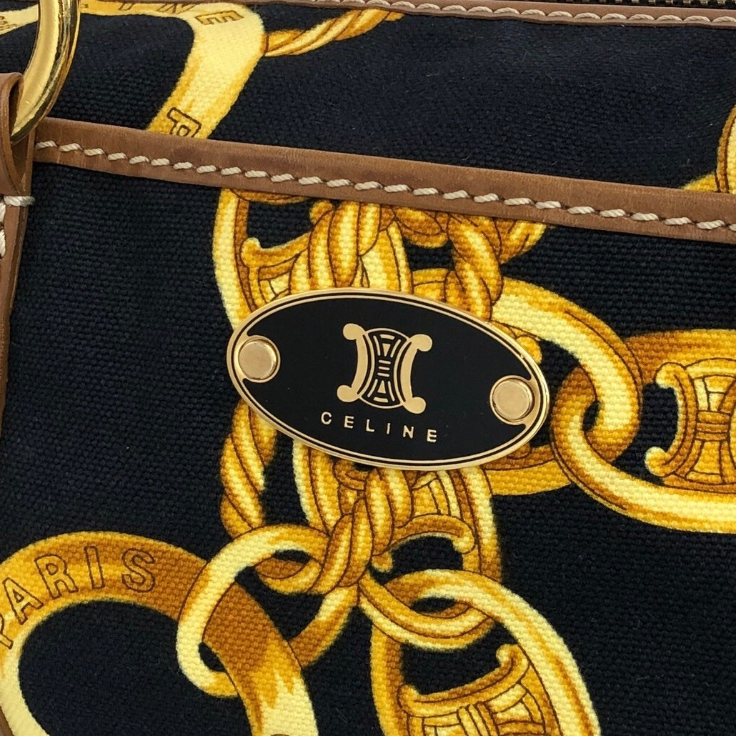 CELINE 手提包 波士頓包 黃色×黑色 復古 ui7frx