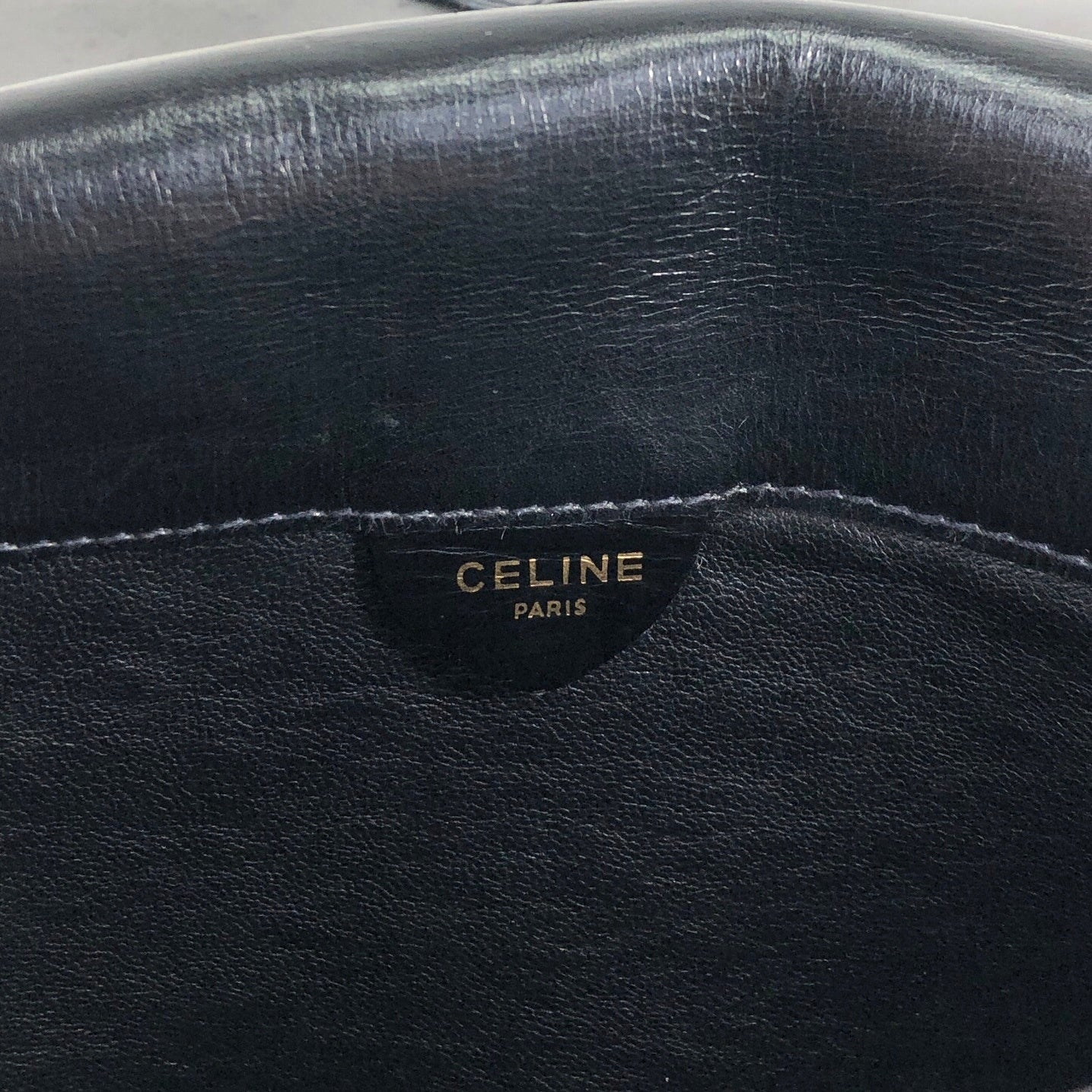 CELINE Horse Bit Crossbody Shoulder bag Black Vintage pv63af