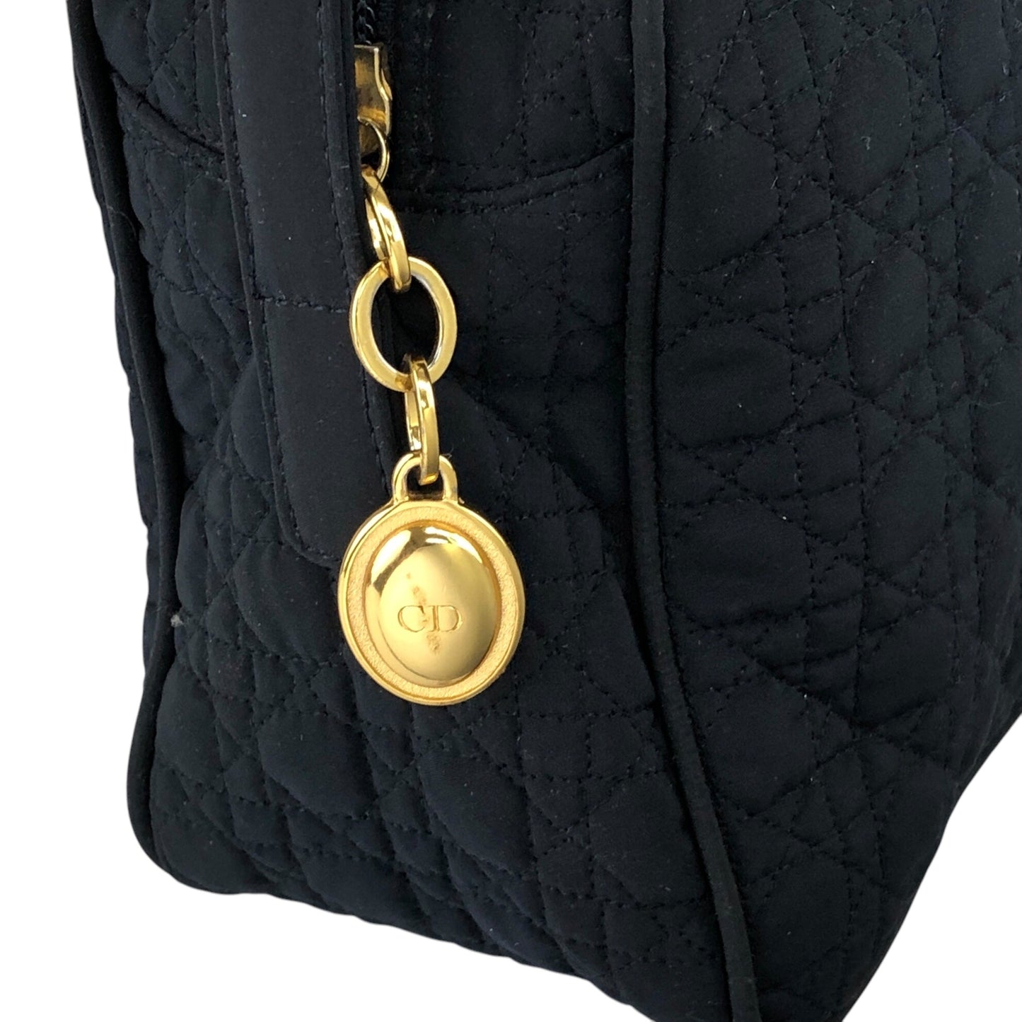 Christian Dior Cannage Logo Charm 單肩包 深海軍藍 復古 pdtnij