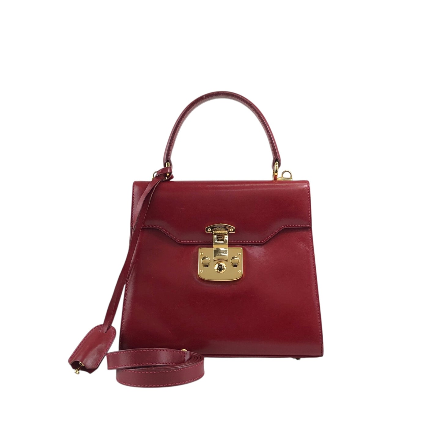 GUCCI Two-way Handbag Shoulder bag Red Vintage stnb53