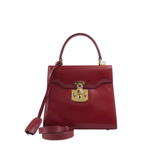 GUCCI Two-way Handbag Shoulder bag Red Vintage stnb53