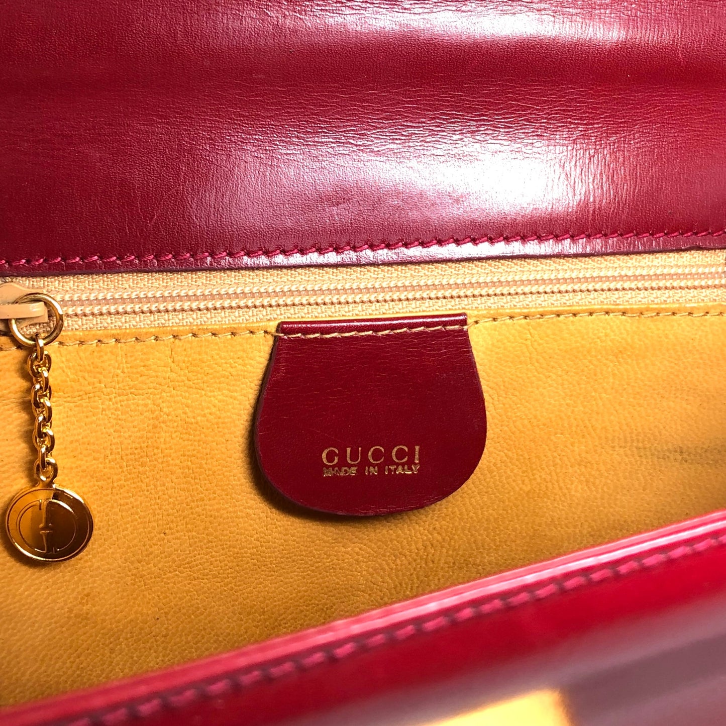 GUCCI Two-way Handbag Shoulder bag Red Vintage stnb53