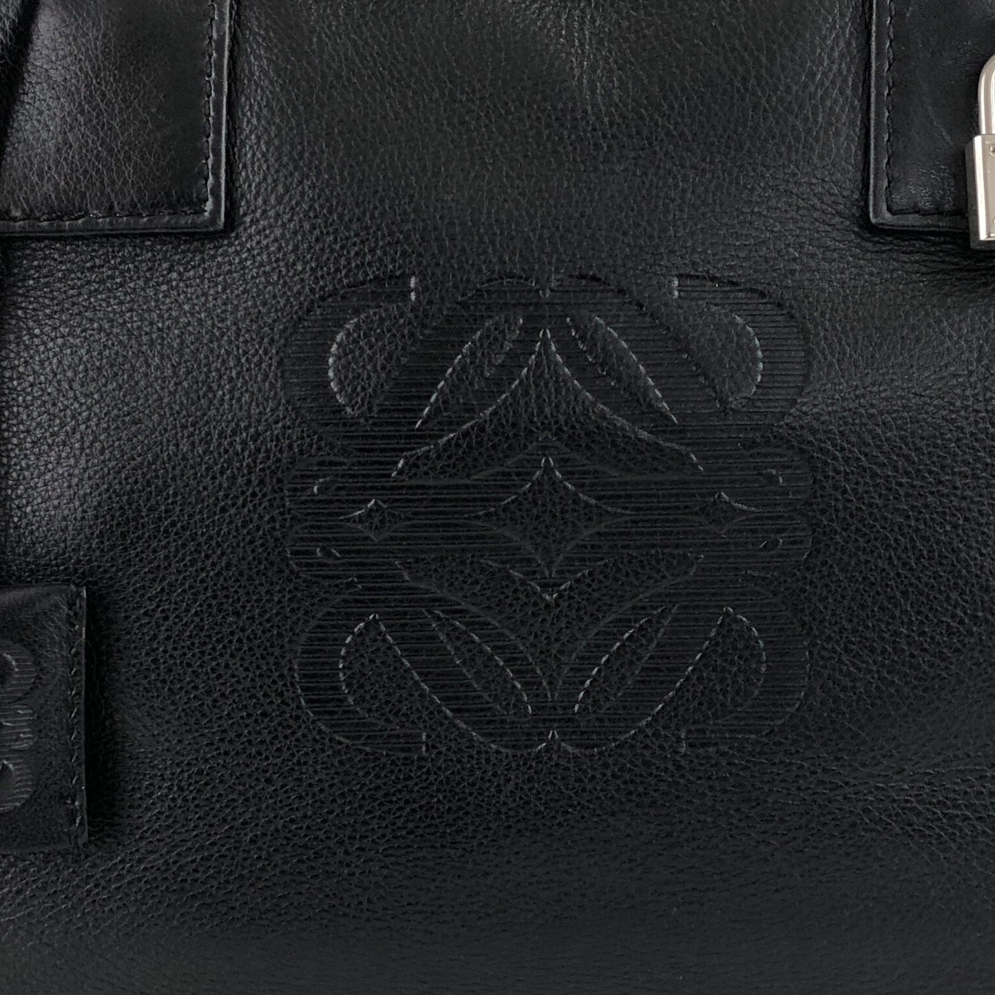 LOEWE Amazona28 Anagram Handbag Boston bag Black Vintage z3tif8