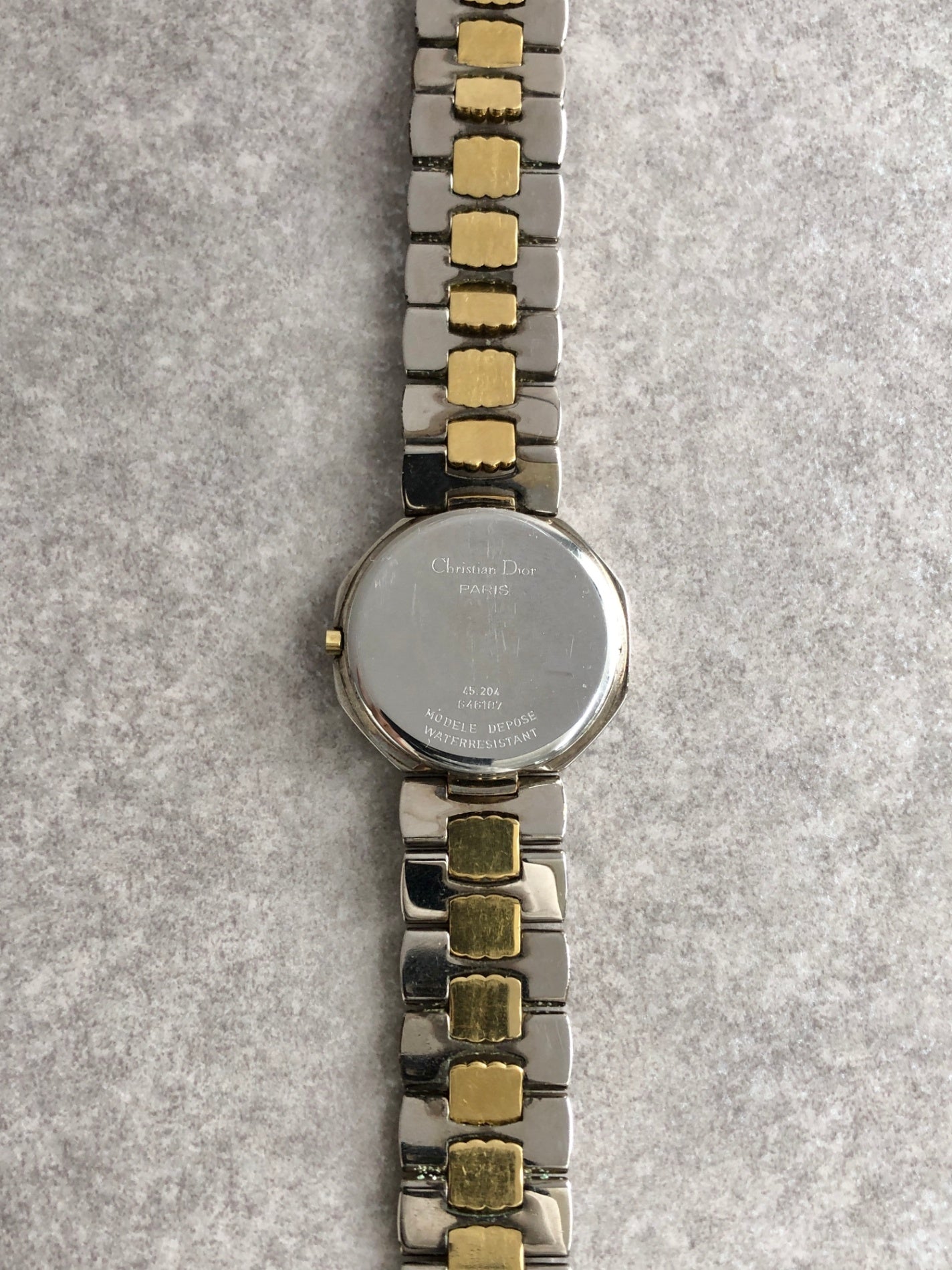 Christian Dior Octagon Watch Silver×Gold Vintage enrkhj