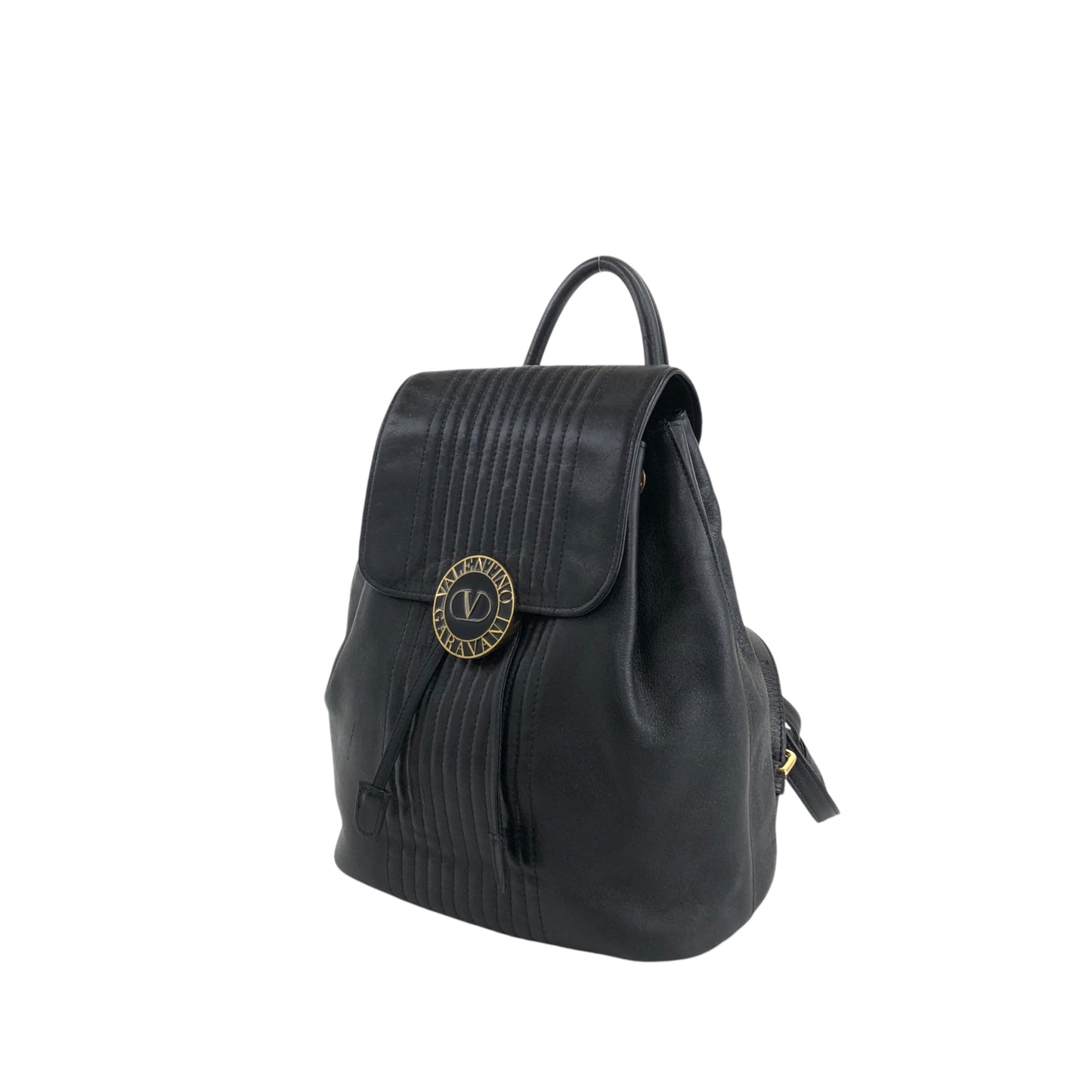 VALENTINO GARAVANI Medal Motif Backpack Black Vintage y7zdsr