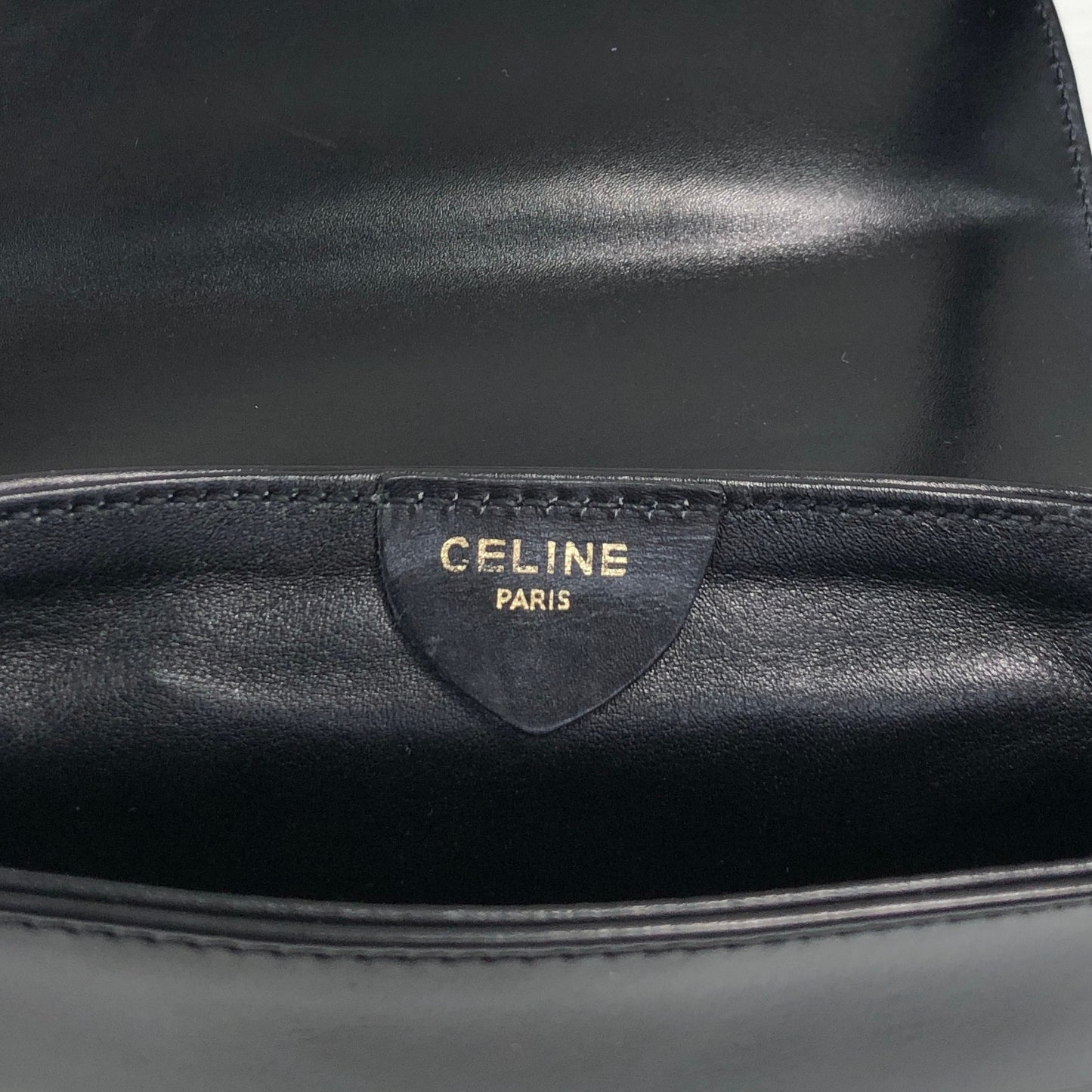 CELINE Blason Small Shoulder bag Black Vintage v56cia