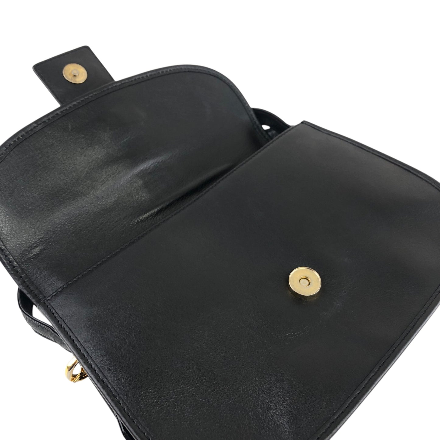 CELINE Gancini Crossbody Shoulder bag Black Vintage pdxcg6